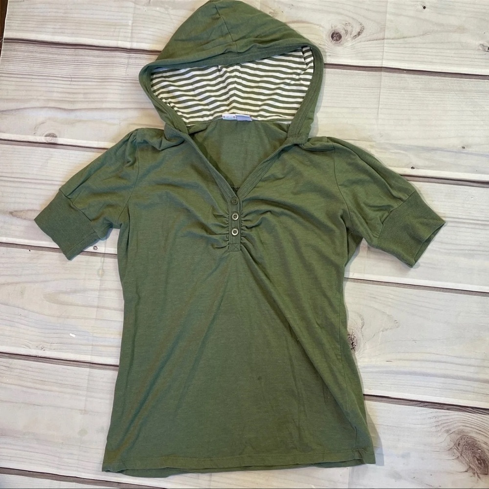 Army Green Hooded Juniors Top